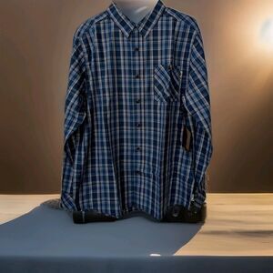 NWT Commander Life Button Down Long Sleeve Plaid Shirt Men's Size Large